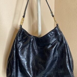 Tory Burch Black Hobo Bag with Gold Details